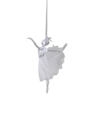 Ballerina Poly 8x12 cm Elegant dekoration i sølv og hvid by Am Design