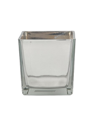 Firkantet sølv glas potte 15x15x15cm by Krone 1 - Kina