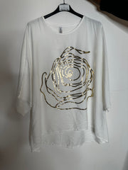 Bluse med guld rose - ITJULI25 by G9