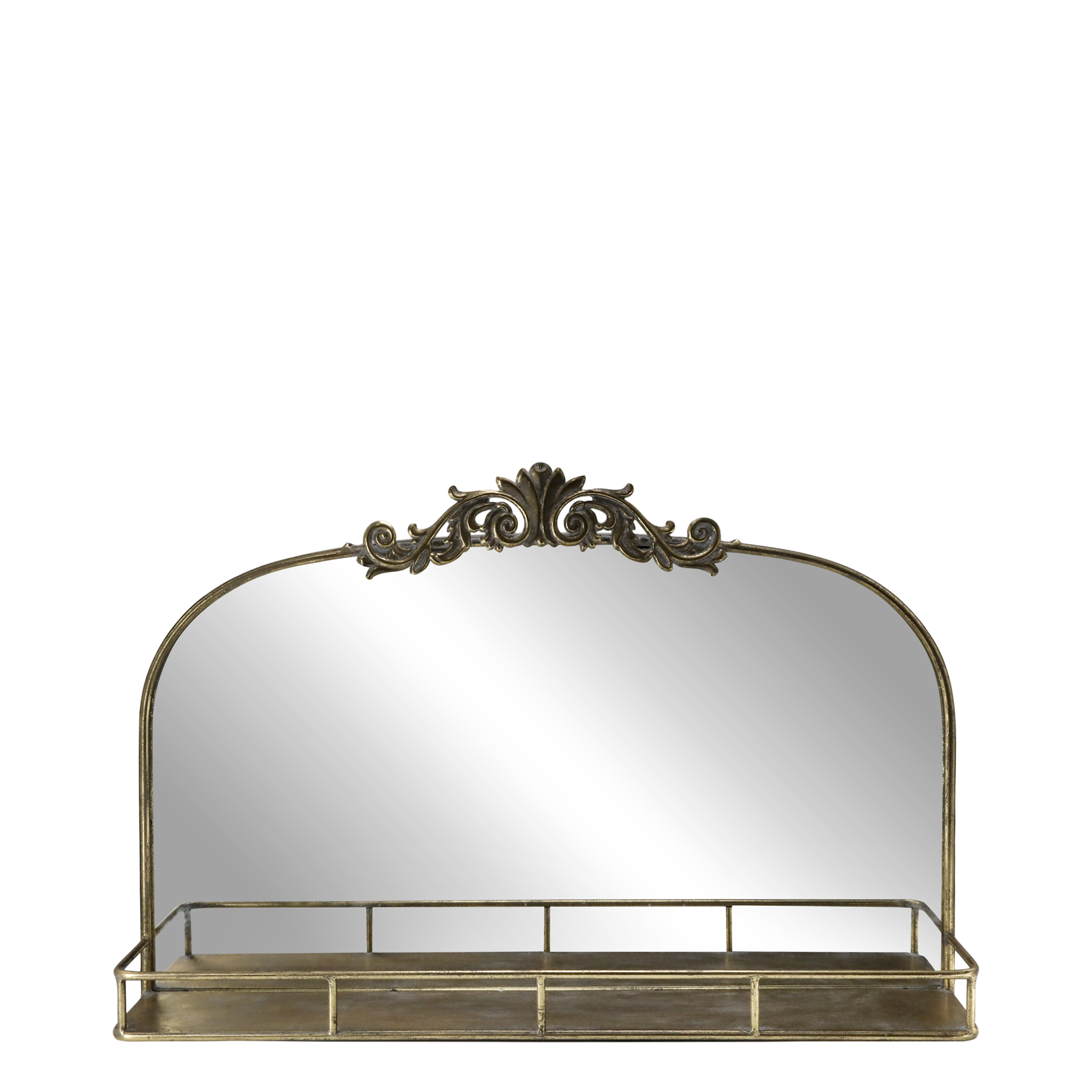 Spejl m. hylde og dekor, H56/L85/B16 cm antique messing by Chic Antique