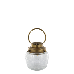 Lanterne med hulmønster Antik Messing 34x10x10 cm by Chic Antique