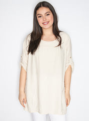 Bluse med sød facon - Brystmål 124cm - Viskose by Link Moda