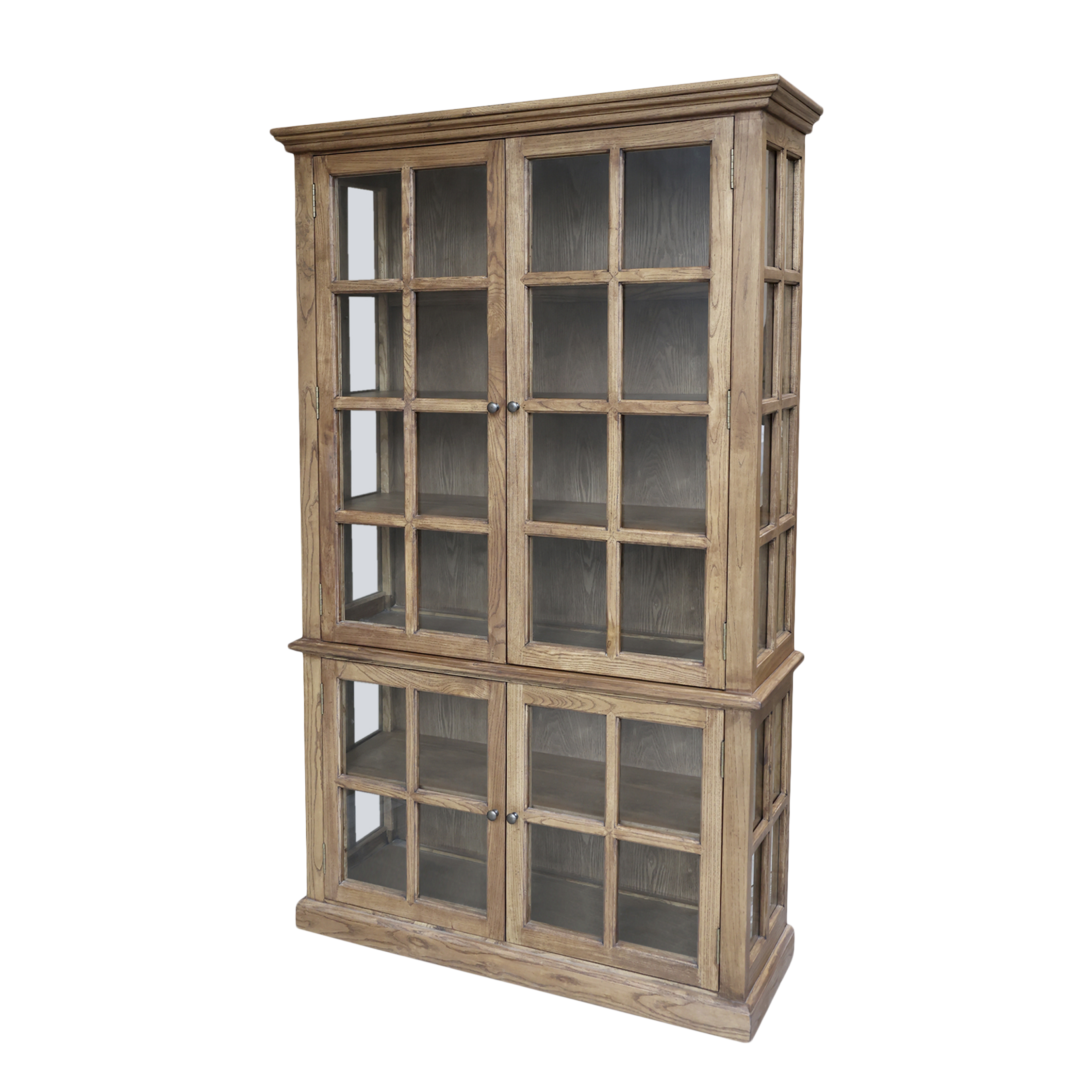 Marseille Vitrineskab m. 4 låger & hylder 196x120x40 cm natur by Chic Antique