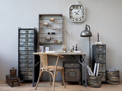 Factory skab m. skuffe 54 x 47 x 34,5 cm antique grå by Chic Antique