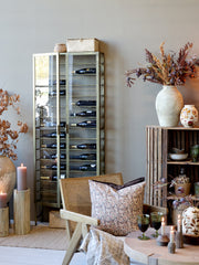 Vinreol, H194/L77/B22 cm messing by Chic Antique