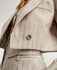 Access Fashion Cropped blazer med glitterstriber