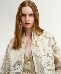 Access Fashion Organza bomber-jakke med blomster by Access Fashion