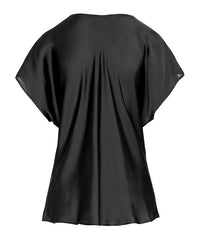 Access Fashion Satin bluse med draperinger by Access Fashion
