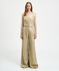 Access Fashion Metallic viddebukser med læg by Access Fashion