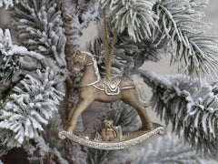Gyngehest til ophæng 7x8x2 cm Nostalgisk julepynt by Chic Antique