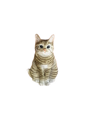 Kat Zittend Creme – Dekorativ figur af siddende kat by T&T