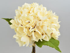 Kunstig Hortensia Pick med Blade Creme 35cm by Deko Florale