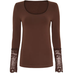 Mary Blouse w.lace LS by Tim og Simonsen