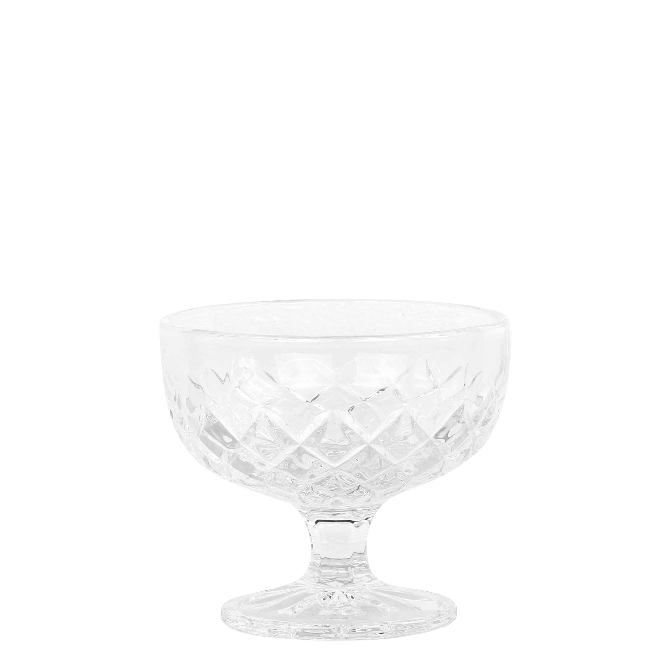 Lorient Skål på fod m. diamantudskæring, H9,5/Ø10,5 cm klar by Chic Antique