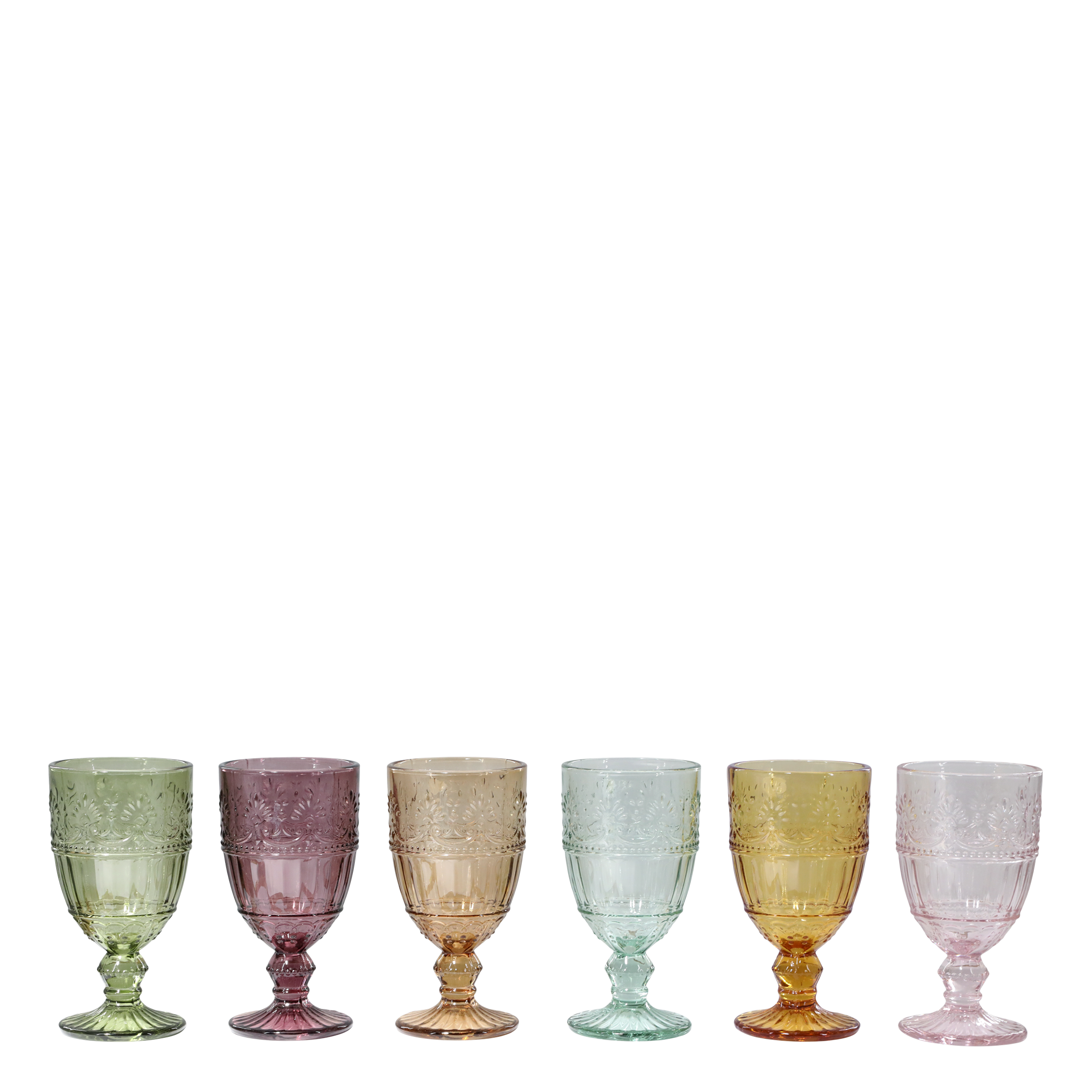 Saint-Émilion Wine Glass w. pattern 14.5x7.5 cm assorted colours by Chic Antique