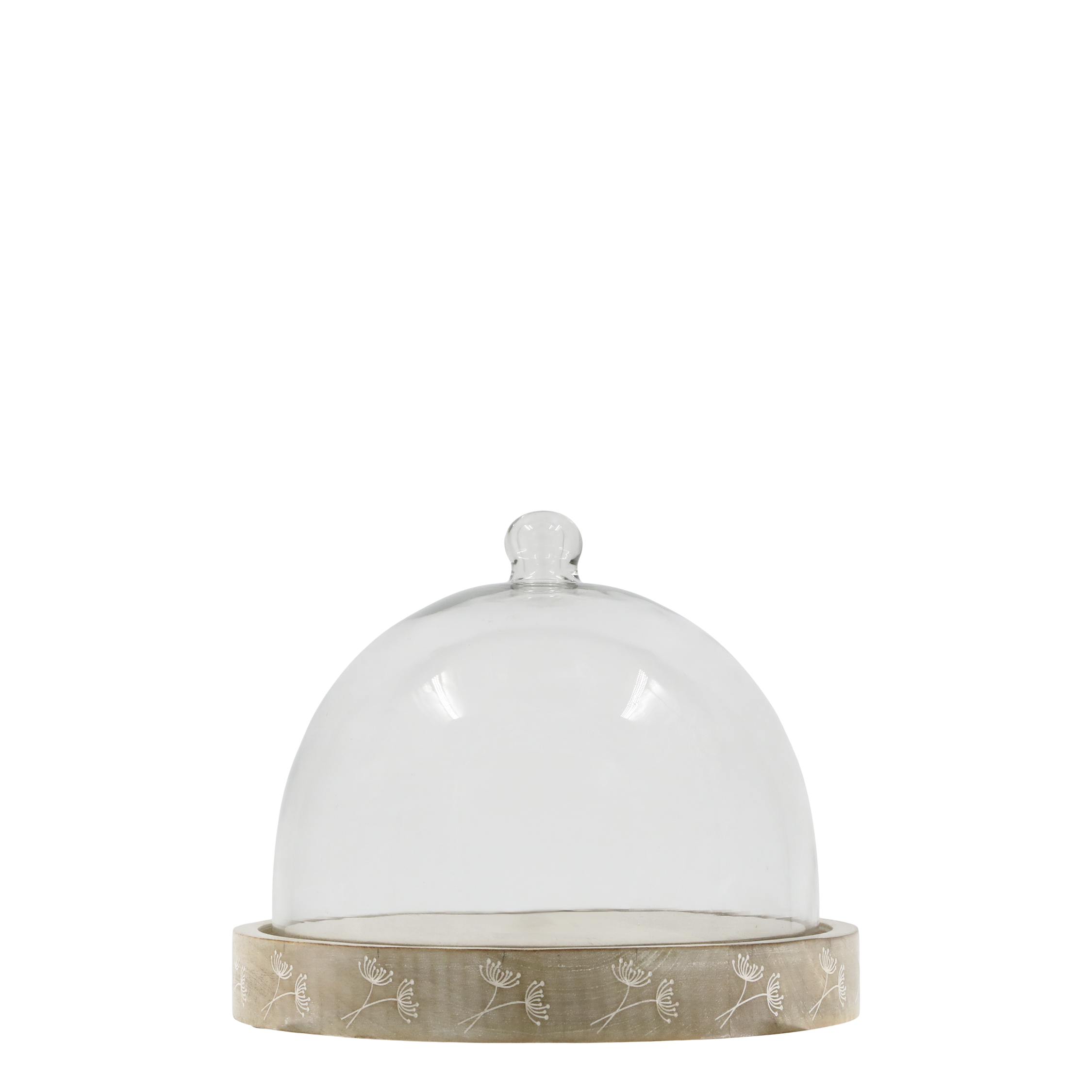 Tours Glas-Klokke m. Udskæringer 21x27 cm – Nature by Chic Antique