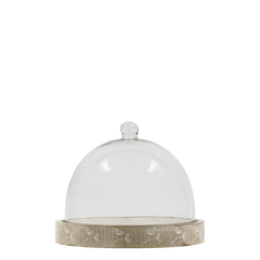 Tours Glas-Klokke m. Udskæringer 21x27 cm – Nature by Chic Antique