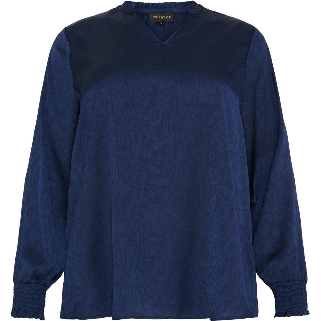 No.1 by ox Bluse med v-hals og flæse by No. 1 by ox