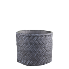 Corte Planter med fletmønster 17,5x20 cm Antik kul by Chic Antique