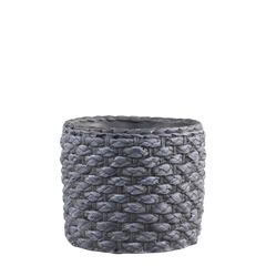 Corte Planter med flettet mønster 17 x 18,5 cm Antique Coal urtepotte by Chic Antique