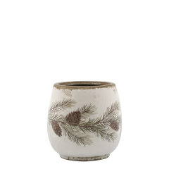 Skjuler med granrankemotiv creme 14,5x15 cm by Chic Antique