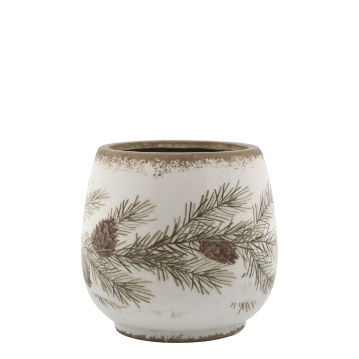 Skjuler med granrankemotiv Creme 16,5x17,5 cm by Chic Antique