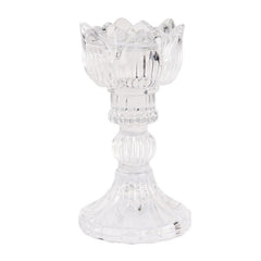 Candle Holder 8x15 cm Transparent Glass by C&E
