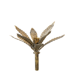 Lysholder med blade 17,5x15x15 cm antik messing by Chic Antique