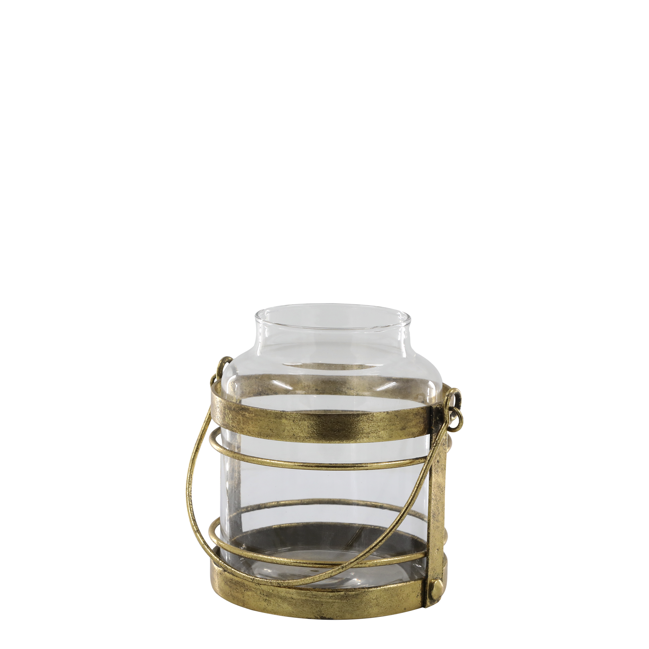 Elegant Glaslanterne med Messinglook Perfekt til Hyggebelysning by Chic Antique