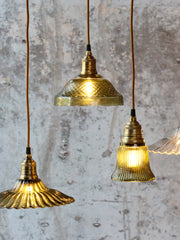 Lampe m. messingtop, H17/Ø12 cm oliven by Chic Antique