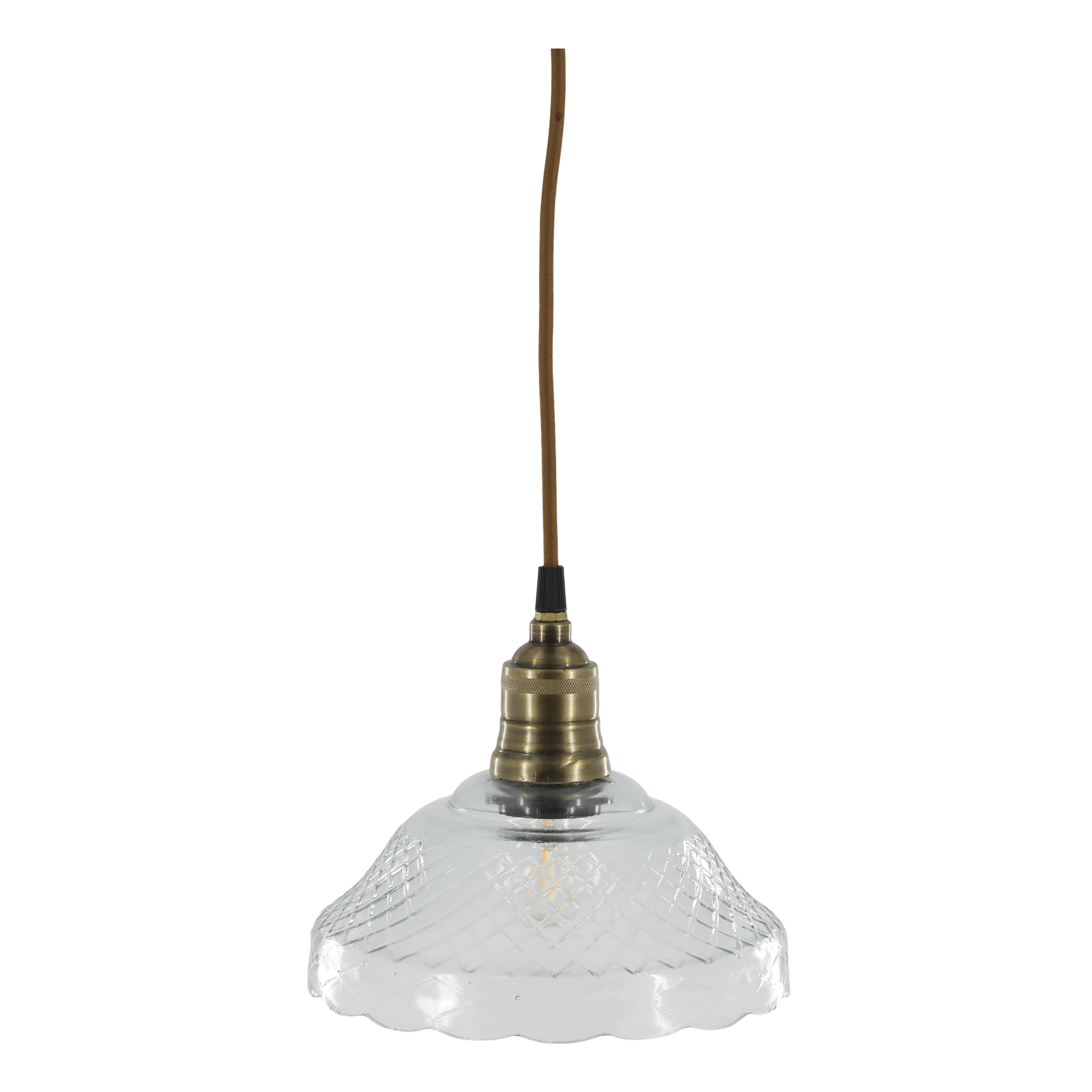 Lampe m. messingtop, H18/Ø21 cm klar by Chic Antique