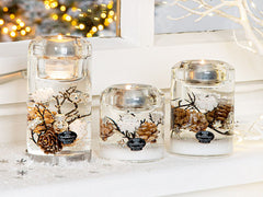 Fyrfadsstage med dekoration 14,5 x 7,2 cm by Gilde