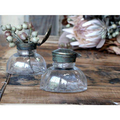 Fransk vase med låg 6,5x8 cm antique messing by Chic Antique