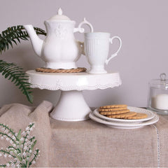 Tekande med fransk lilje og perlekant – 24x14x19 cm by C&E