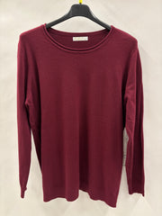 Langærmet Ensfarvet Bluse - Brystmål 120cm