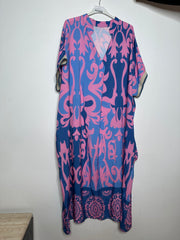 Mønstret kjole med rib ærme - ITJULI25 by Aster