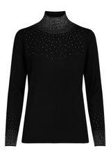 Strikbluse med bling og krave by Krone 1