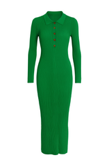 Strikket kjole med guldknapper by Livia