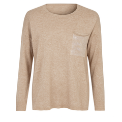 Strikbluse med bling lomme by Krone 1