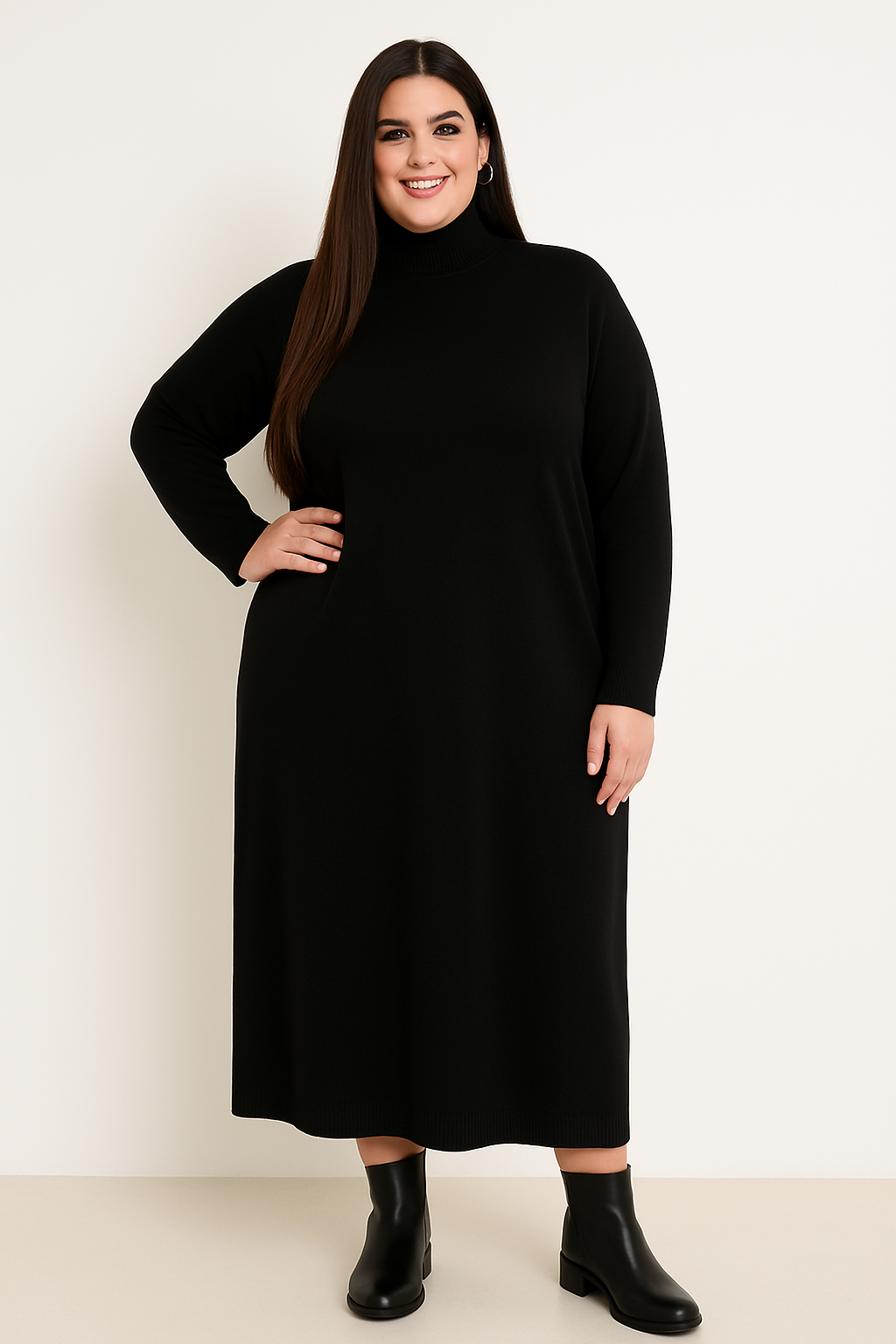 Strik kjole med turtleneck by Krone 1