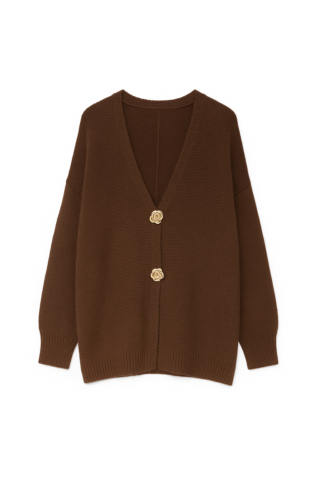 Strikcardigan med guld rose knapper by Miss Moon