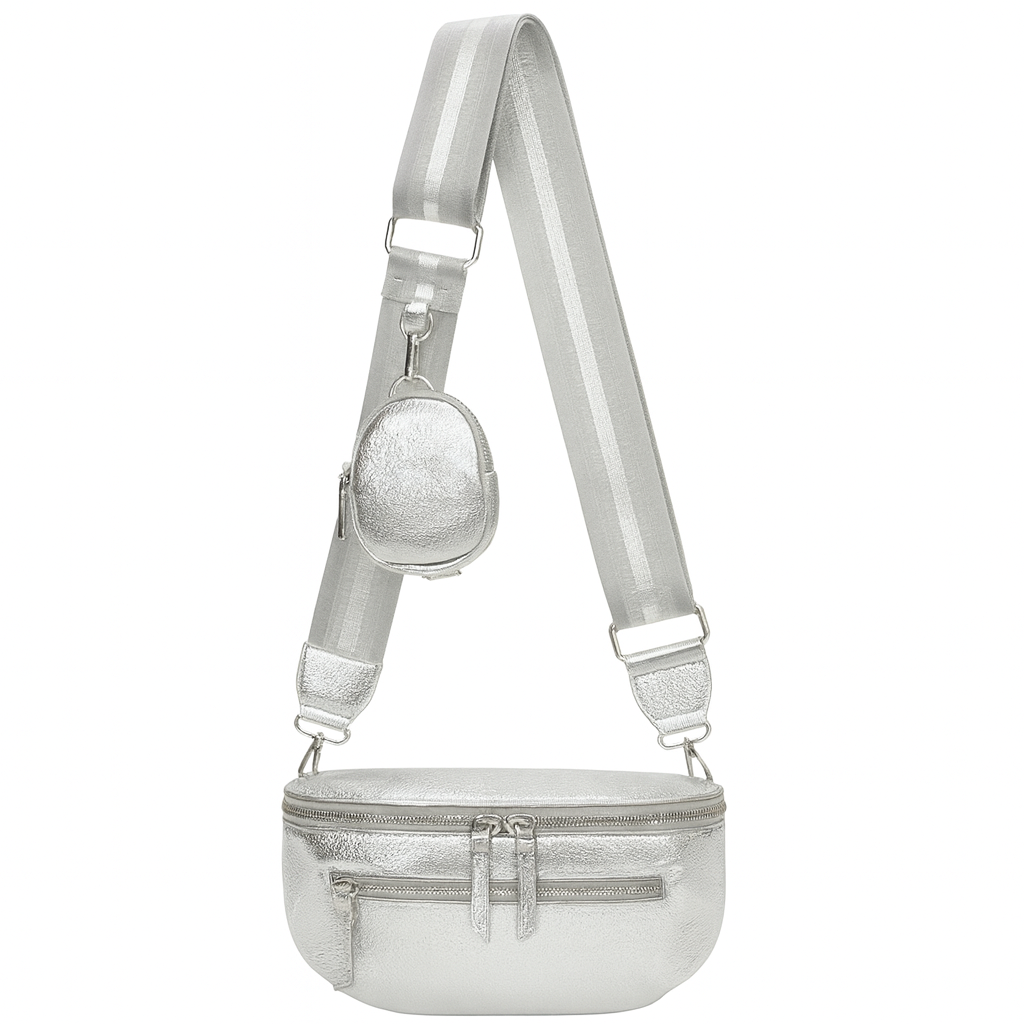 Glitrende bæltetaske med taskestrop 34x8x16cm by Krone 1
