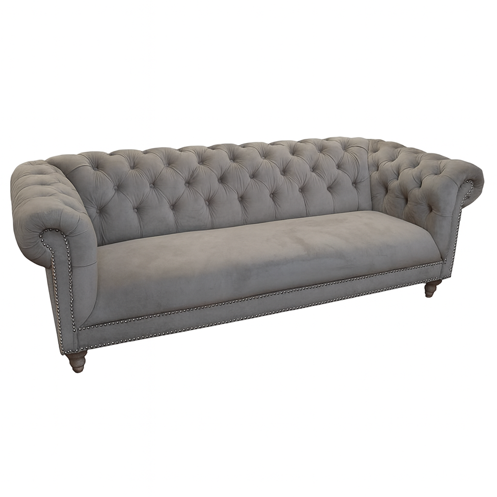 Sofa Silvia 3-personers natur velour 216x85x77 cm by CM