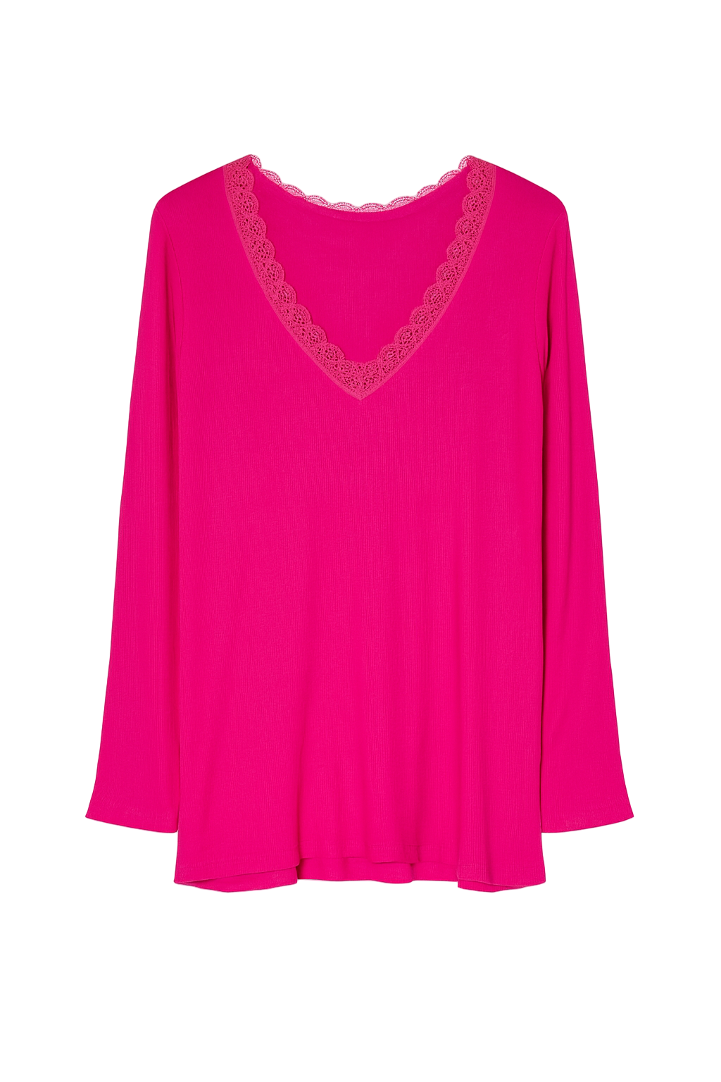 Top med lange ærmer og v-hals med blonde by Krone 1