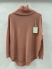 Strikbluse Rullekrave