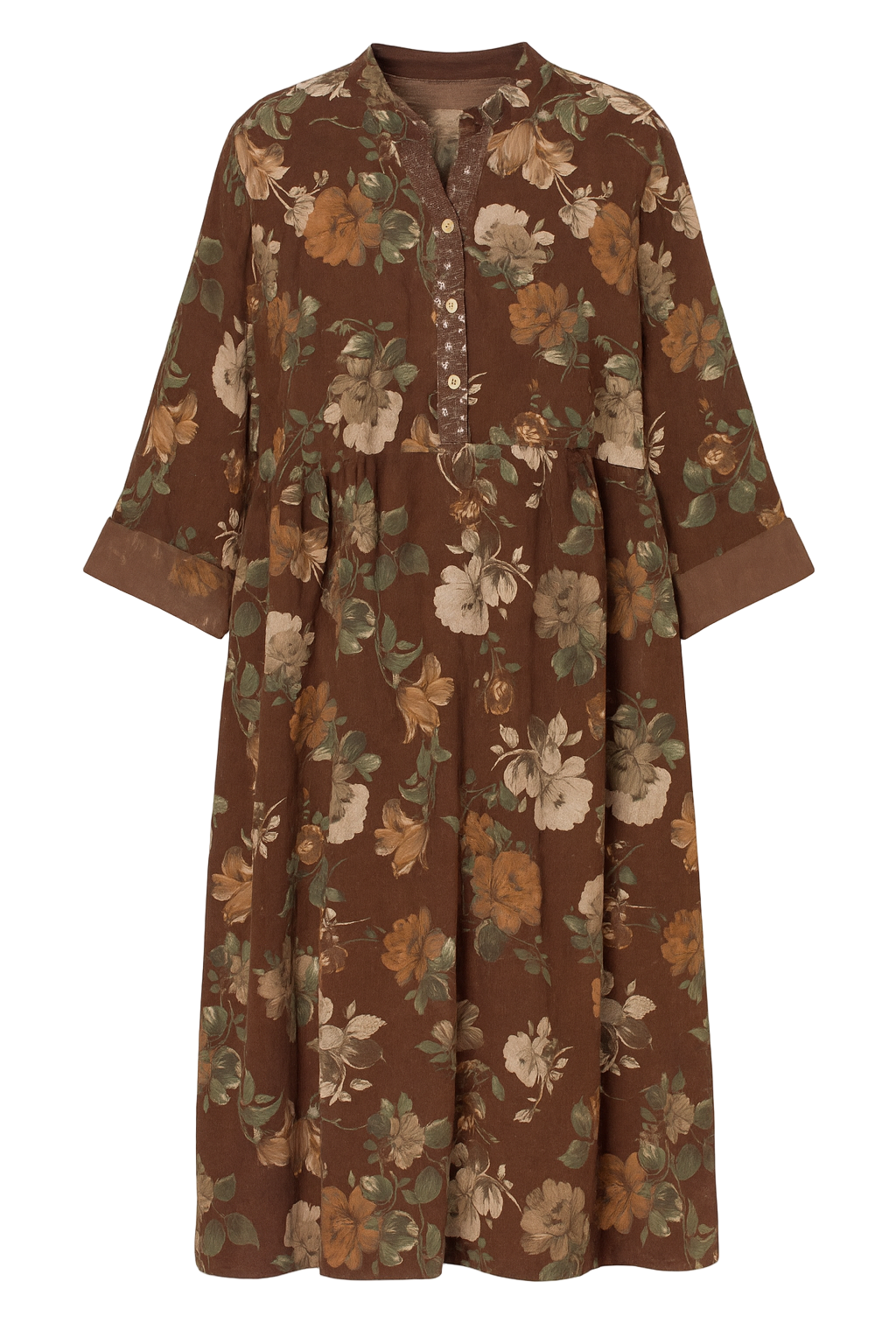 Fløjlskjole med blomster - Brystmål 130cm by Krone 1