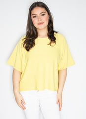 Strikbluse med kort ærme by Artico Maglificio