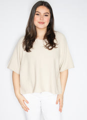 Strikbluse med kort ærme by Artico Maglificio