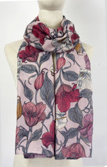 Tørklæde med blomsterprint og guld spots - ITJULI25 by Katier