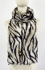 Tørklæde med dyreprint og guld striber by Katier